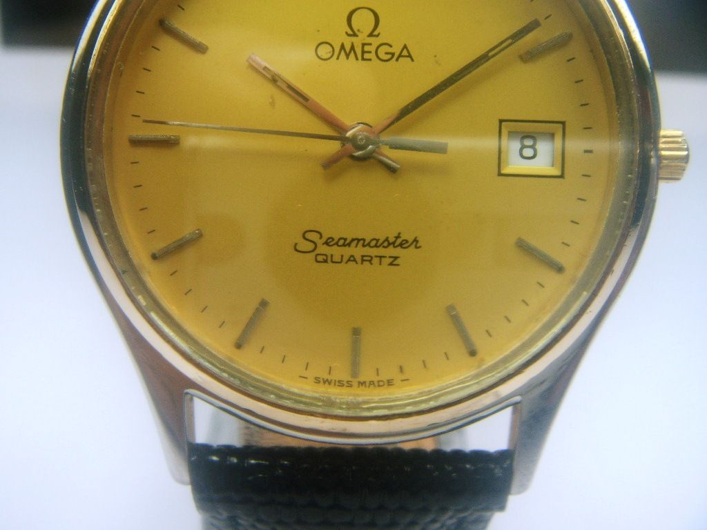 classic omega seamaster date quartz men"s watch