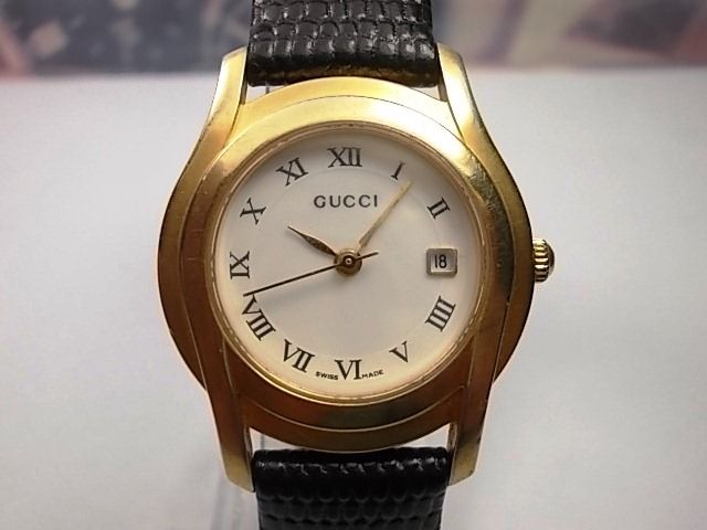 GUCCI 5400L DATE GOLD PLATED QUARTZ LADIES WATCH, ROMAN | eBay