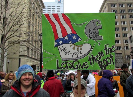 Let's give them the boot - Moral March on Raleigh photo GivetheNCGOPtheboot_zps42af4662.jpg
