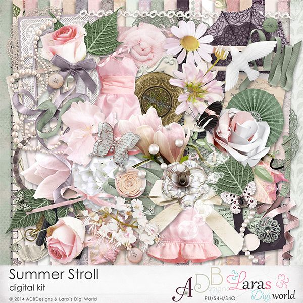 Summer Stroll Digital Scrapbooking Kit Summer Stroll Digital Scrapbooking Kit