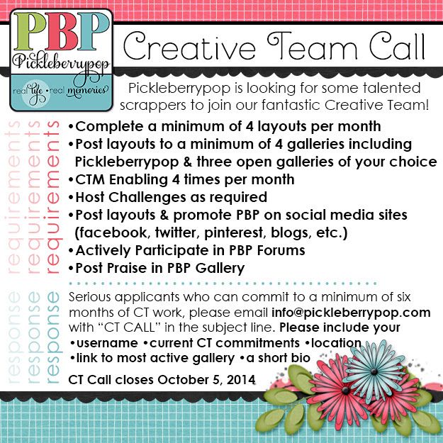 Creative Team Call at Pickleberrypop