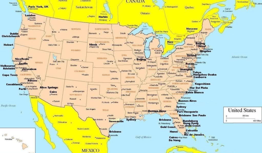 Us+and+canada+map+with+cities