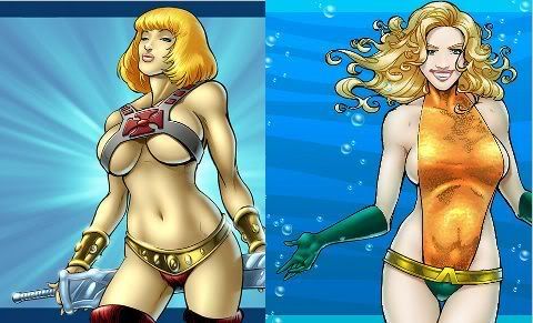 she-woman(He-man) e Aquawoman (Aquaman)
