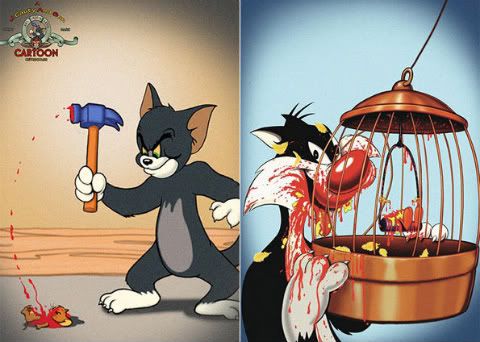 Tom golpeia Jerry e Frajola devora o Piu-Piu