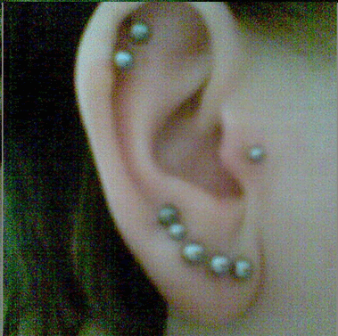 That's because I had two helix piercings gunned. Normally, my top ear was 
