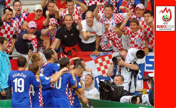Croatia v Germany - Croatians rejoicing their second goal