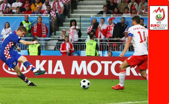 Poland v Croatia - Ivan Klasnić scores the only goal for a depleted Croatian team
