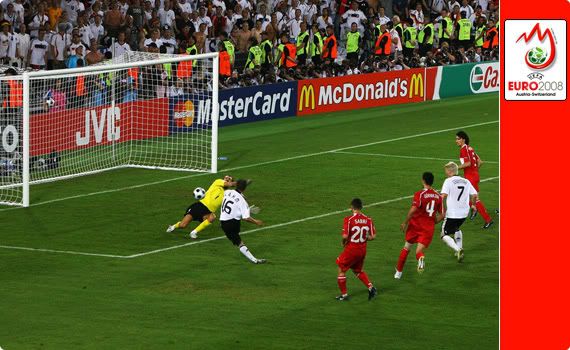 Germany v Turkey - Philipp Lahm striking the winner against Turkey
