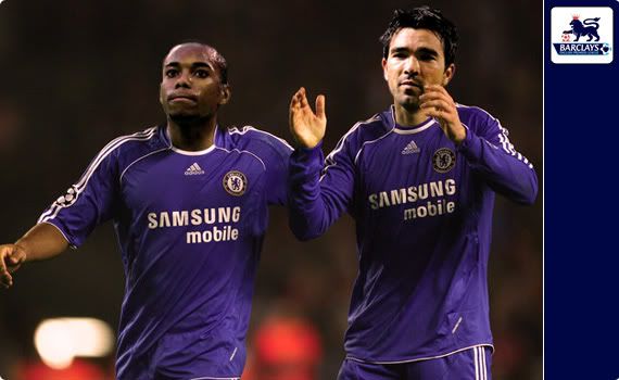 Artists impression - Deco and Robinho in Chelsea's home kit