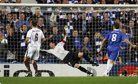 The ever reliable Frank Lampard puts Chelsea in front against Bordeaux