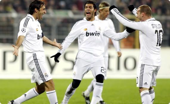 UCL all time goal scorer Raul celebrates his ability to still score goals