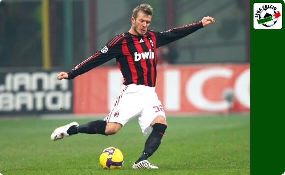 David Beckham taking a wicked free kick against Genoa