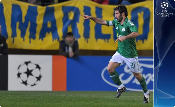 Giorgos Karagounis scored a cracker to Panathinaikos up against Villareal... then just like that, it was taken from them
