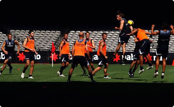 Melbourne Victory in training ahead of their Grand Final match against rivals Adelaide United