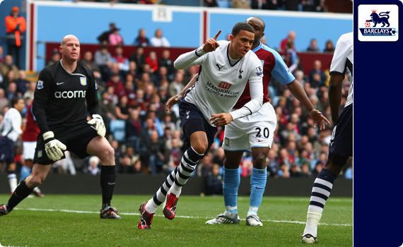 Jermaine Jenas was quickest to react to a parried Brad Friedel cross