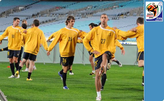 Socceroos training in their lead up to the match against Bahrain