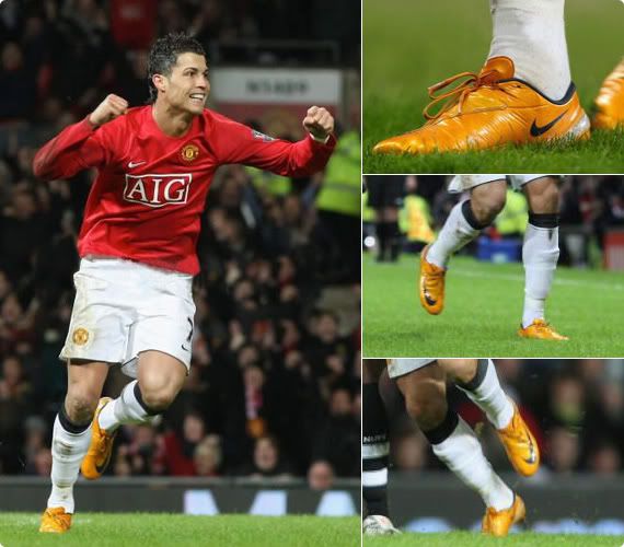 Cristiano Ronaldo and the Nike Mercurial Vapor IV SL's in action last night