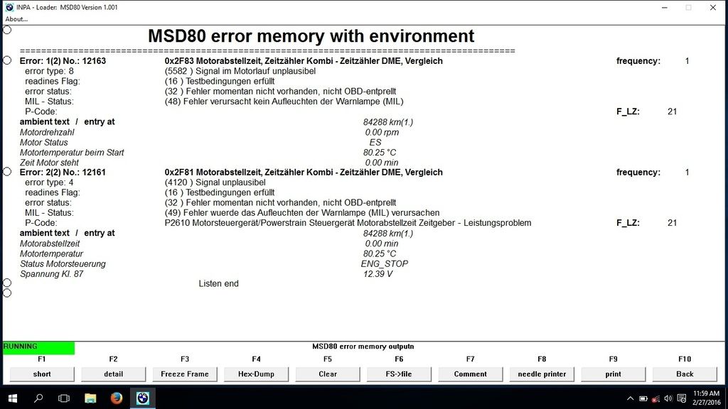 bmw error code list f10