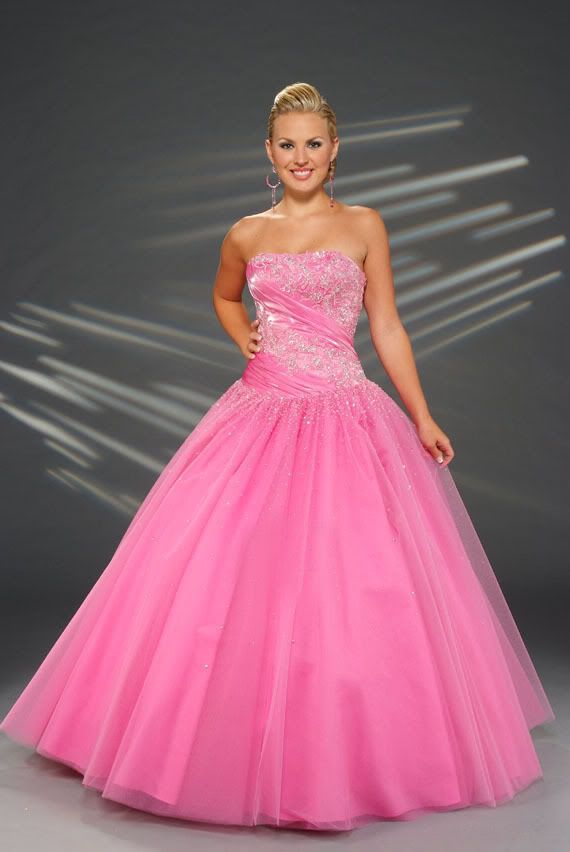 wedding strapless pink bridal dress 