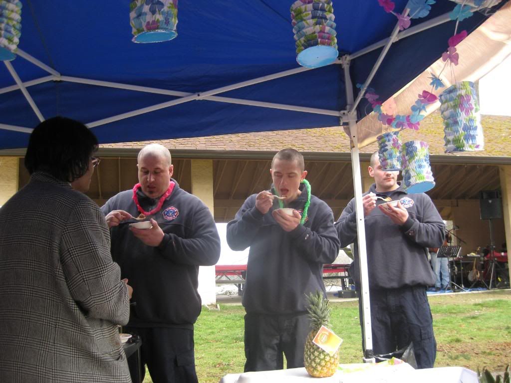 Ft. Lewis Firefighters Ft. Lewis Firefighters tasting Soldiers Angels Team Molten Lava Chili mmmmgood!