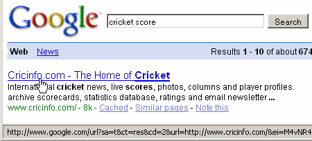 google-cricket-score