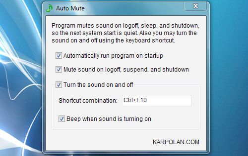 Silenciar sonido de Windows con Auto Mute