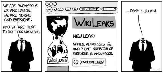 Identidad de los miembros de Anonymous en Wikileaks