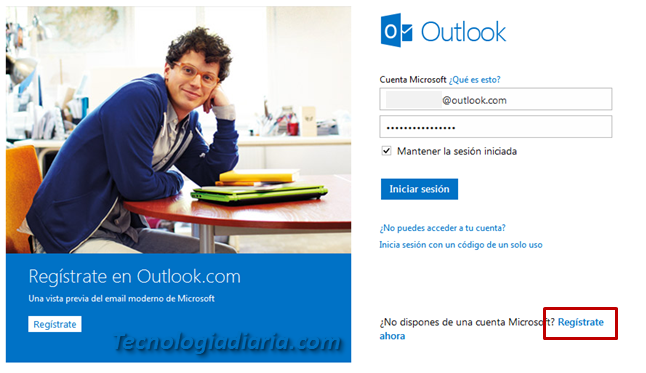 Crear Outlook.com