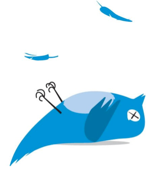 Pájaro de Twitter muerto