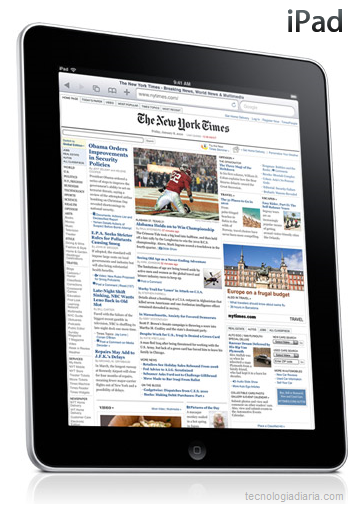 El iPad de Apple con Safari en la pantalla