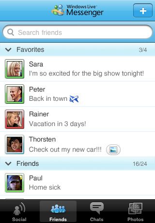 Windows Live Messenger en el iPhone