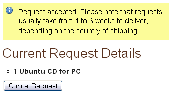 Ubuntu CD Request Free