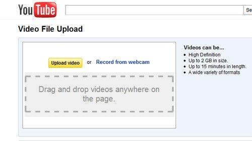 Interfaz para subir videos de Youtube usando HTML5