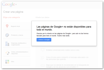 Páginas en Google Plus Páginas en Google Plus