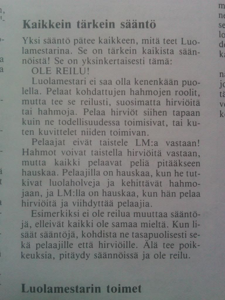 Luolamestarin ohjekirjan kaikkein tärkein sääntö Luolamestarin ohjekirjan kaikkein tärkein sääntö