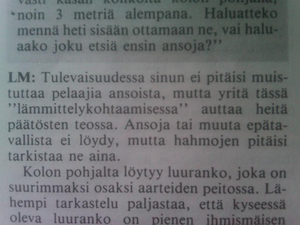 Ohjeita Luolamestarille tämän ensimmäisessä seikkailussa Ohjeita Luolamestarille tämän ensimmäisessä seikkailussa
