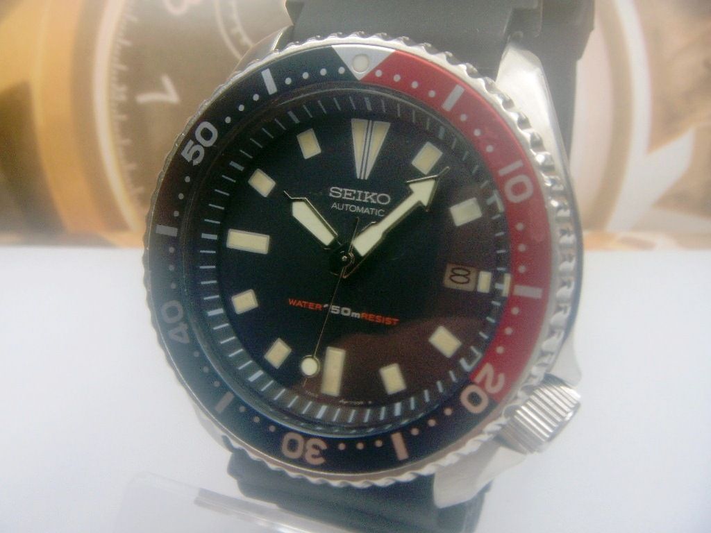 SEIKO 150M SCUBA AUTOMATIC MENS WATCH 7002 7000, ORIG/PEPSI