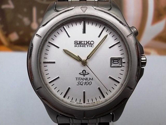 SEIKO KINETIC TITANIUM SQ100 DATE MEN'S WATCH 5M42-0A20 | eBay