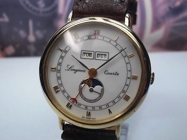 LONGINES CHARLESTON TRIPLE POINTER DATE MOONPHASE QUARTZ MEN'S WATCH | eBay