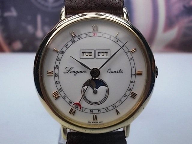 LONGINES CHARLESTON TRIPLE POINTER DATE MOONPHASE QUARTZ MEN'S WATCH | eBay