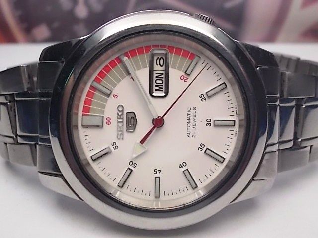 SEIKO 5 DAY/DATE AUTOMATIC MENS WATCH, 7S26-02W0, WHITE DIAL | eBay