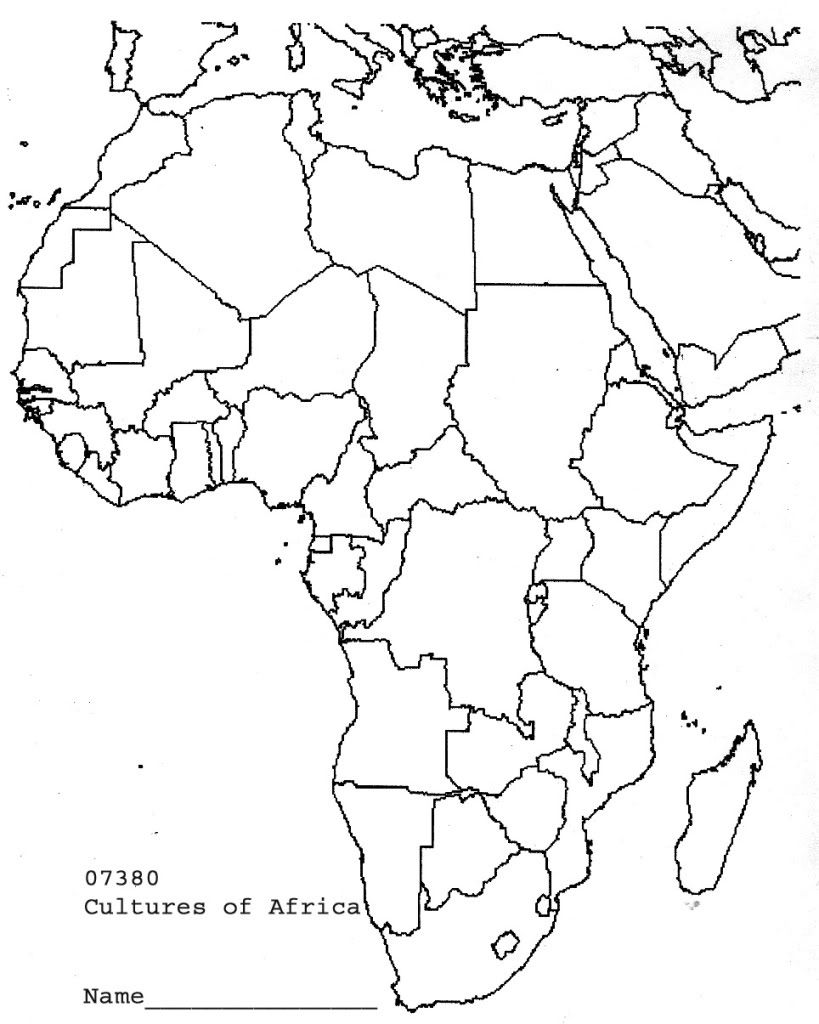 Blank Africa Map Printable - Printable Templates