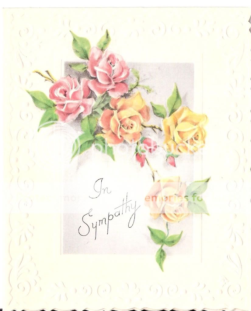 Vintage Sympathy Card With Roses Unused! | eBay