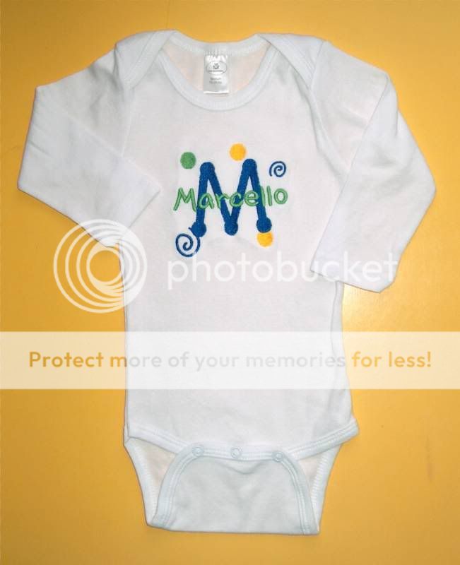 Personalized Monogram NAME with Dots Baby ONESIE Shirt  
