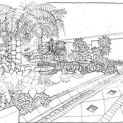 Sketsa Gambar Taman - Menggambar Taman Bermain Cara Menggambar