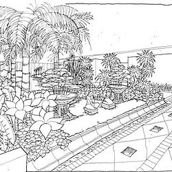 Sketsa Gambar Taman - Menggambar Taman Bermain Cara Menggambar