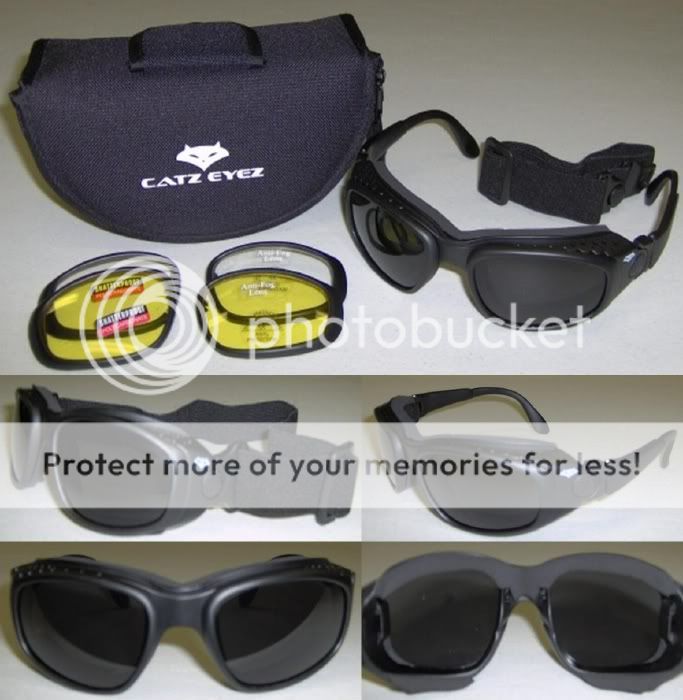 CATZ Motorcycle Skydive 3lens GOGGLE GLASSES FREE SHIP  